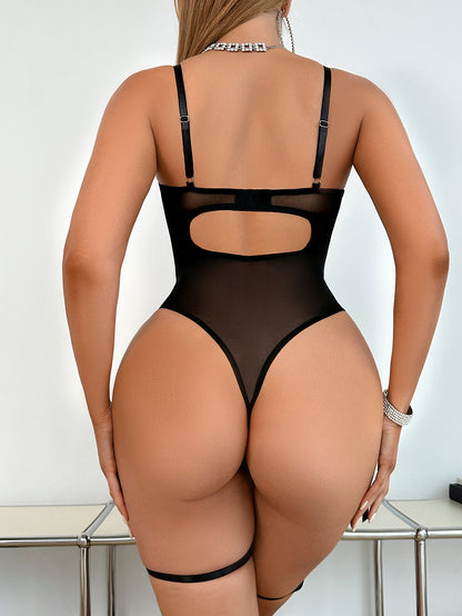 Loviss Sexy lingerie lace see-through seductive nightgown thong